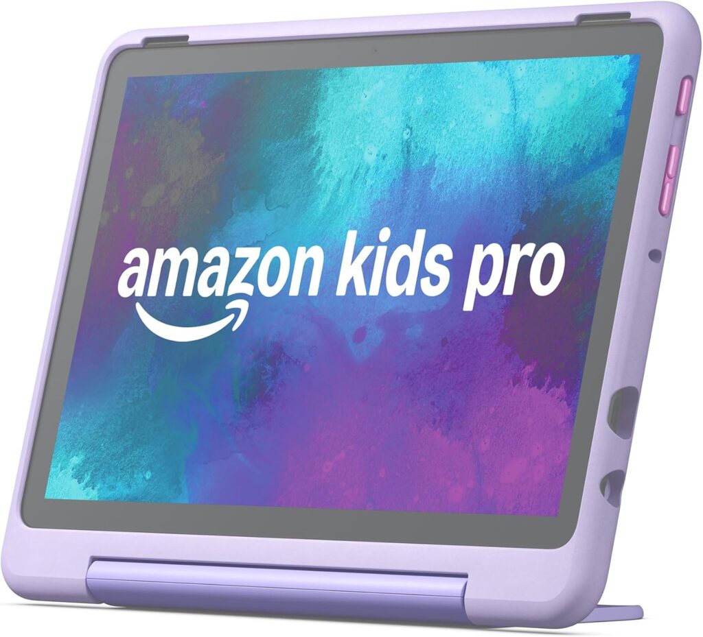 Amazon Fire HD 10 Kids Pro tablet (newest model) ages 6-12. Bright 10.1" HD screen, includes ad-free content, robust parental controls, 13-hr battery and slim case for older kids, 32 GB